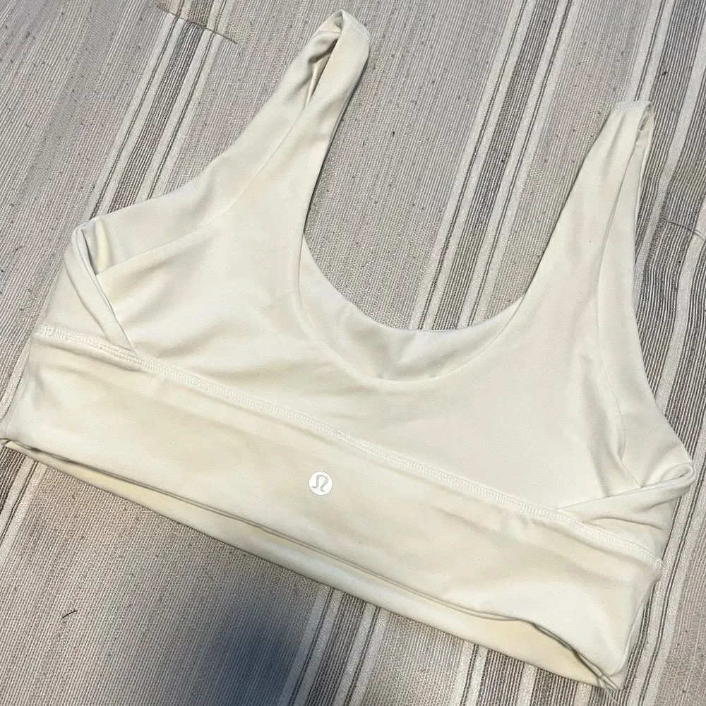 white lulu sports bra